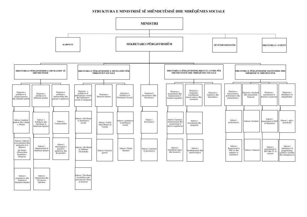 Struktura e Ministrisë së Shëndetësisë dhe Mirëqenies Sociale